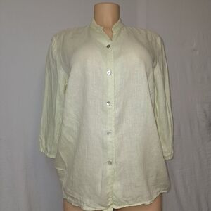 JILLIAN JONES women Size L Chic Light Green Button-Down Shirt
